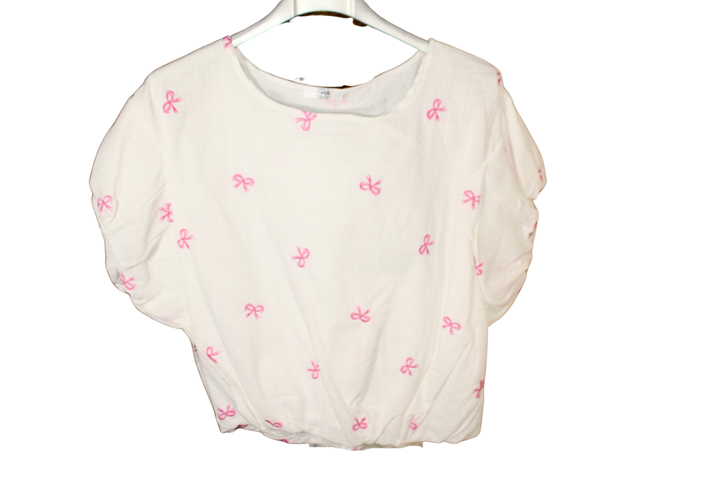 Top crop fiocchi rosa