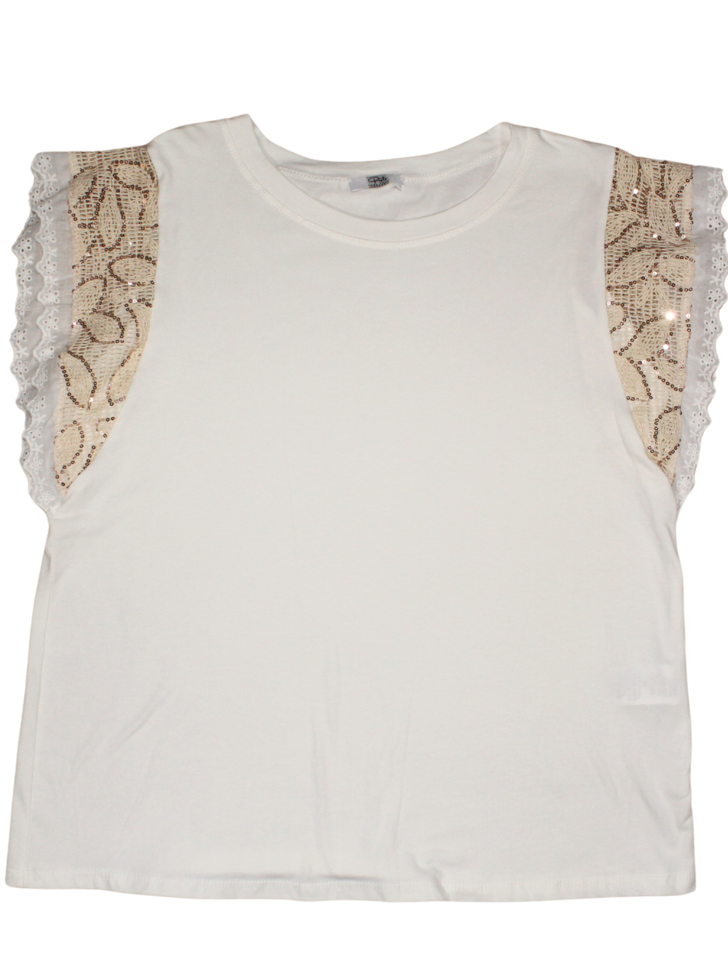 T-shirt manica ricamata