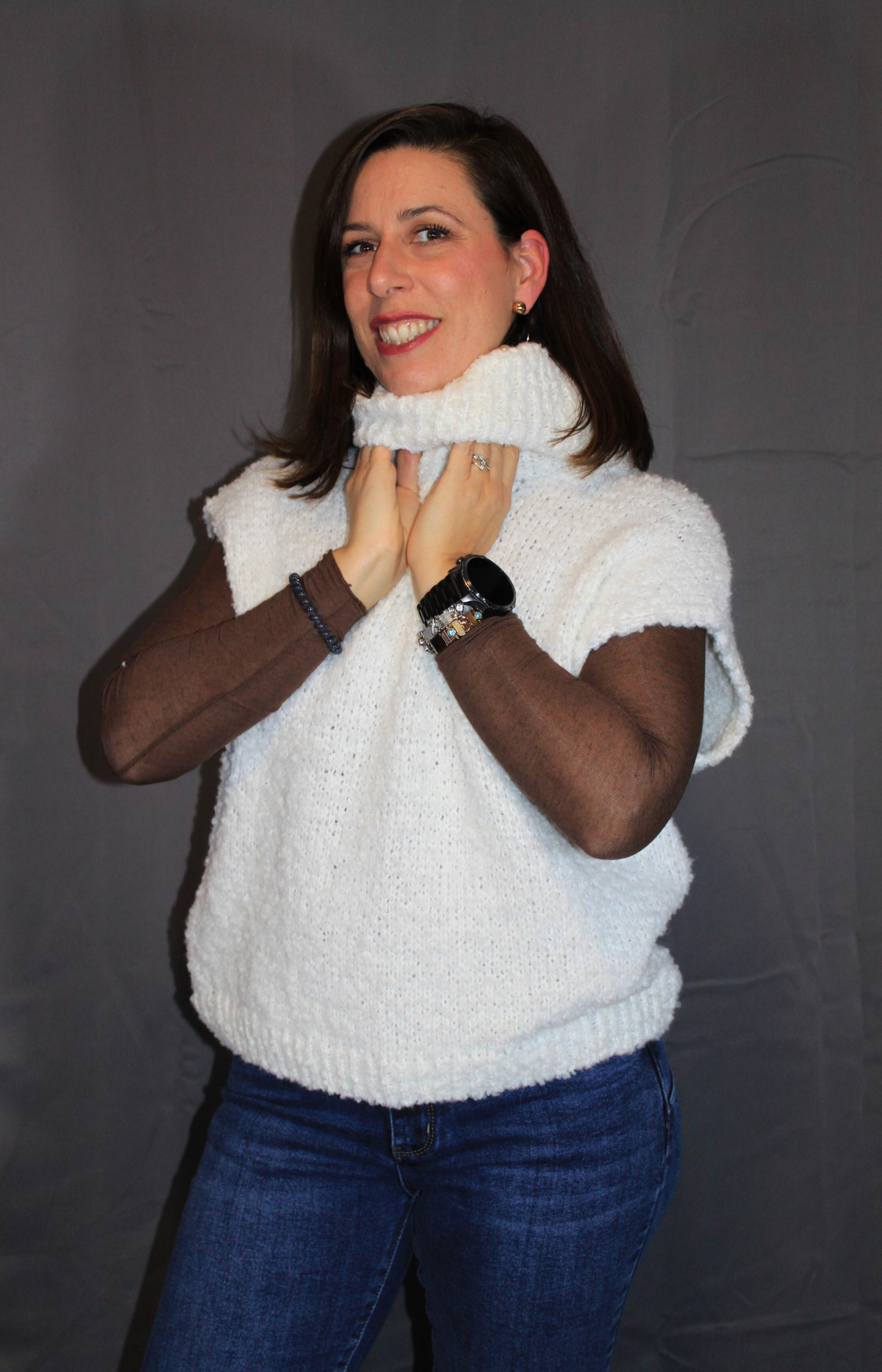 Gilet in maglia bouclé donna – elegante e confortevole