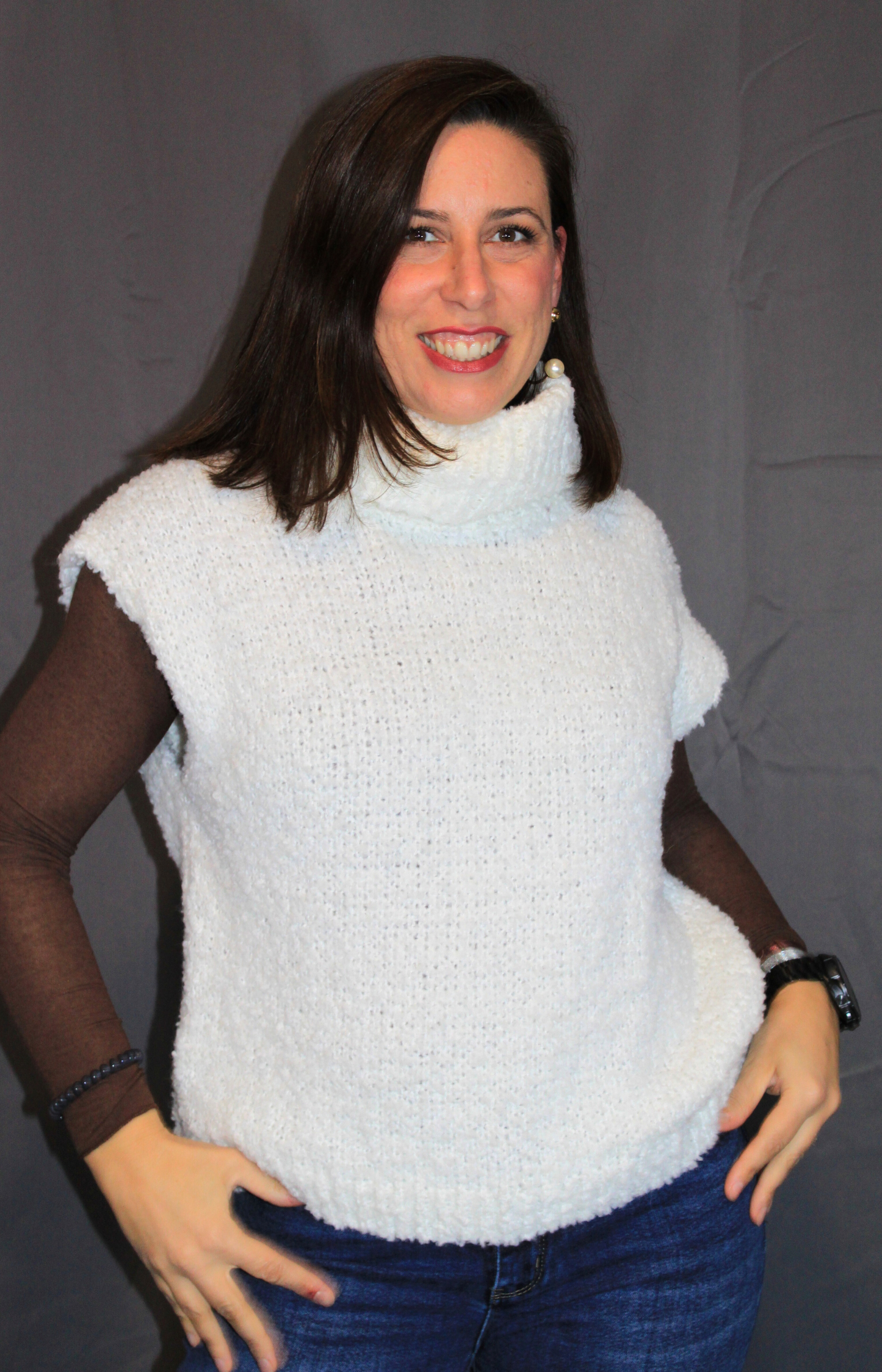 Gilet in maglia bouclé donna – elegante e confortevole