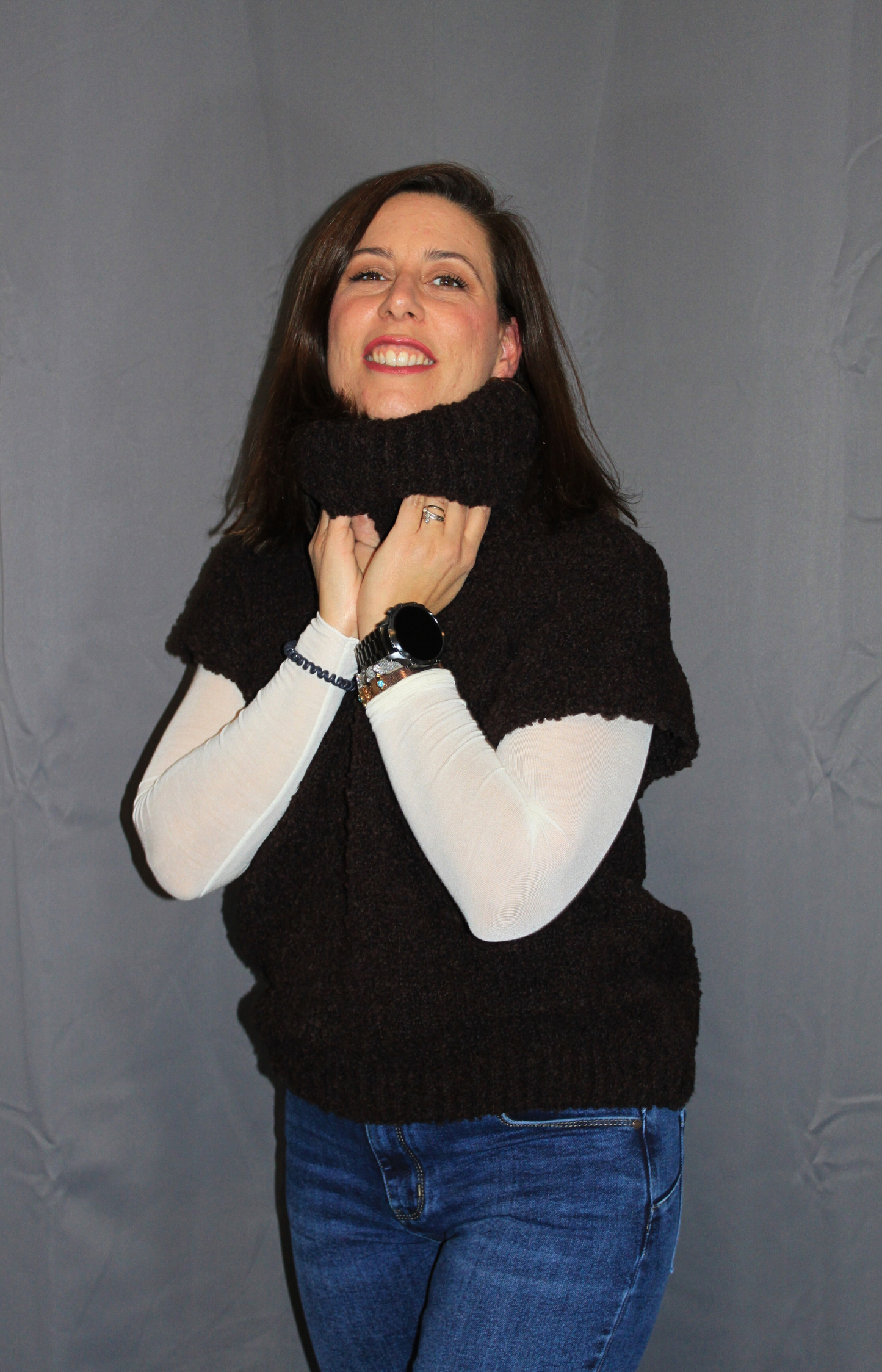 Gilet in maglia bouclé donna – elegante e confortevole