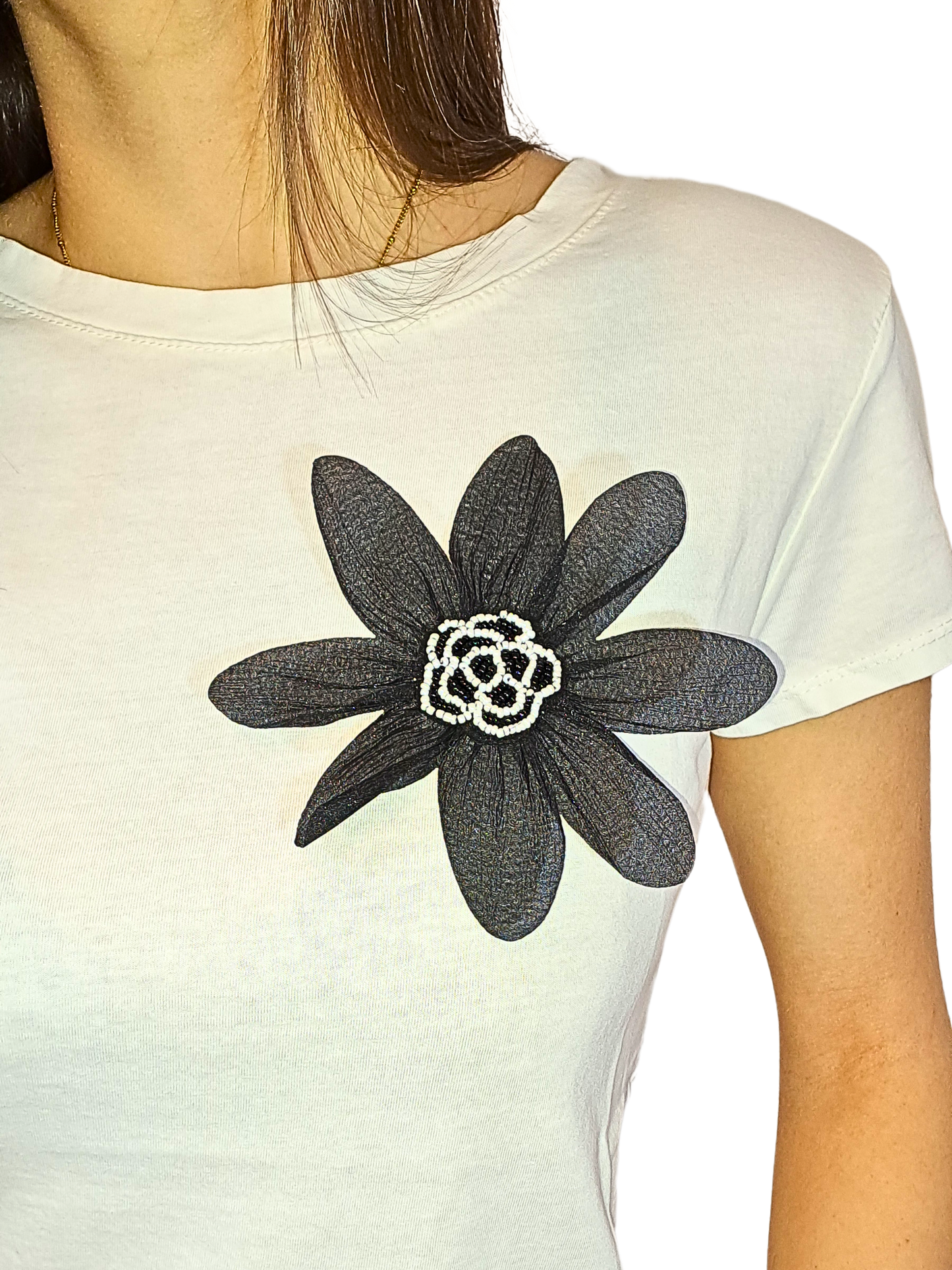 T-shirt inserto fiore