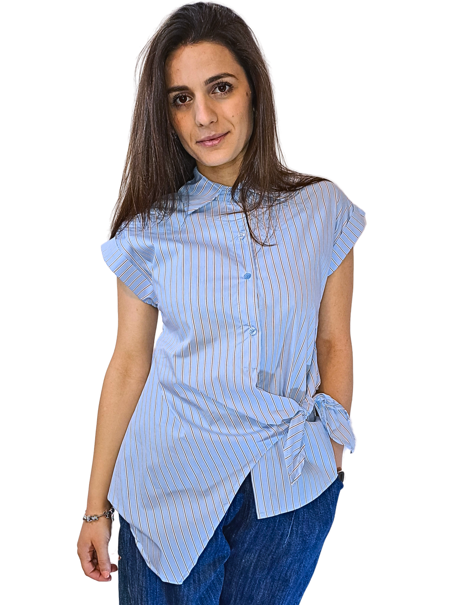 Camicia asimmetrica con fiocco