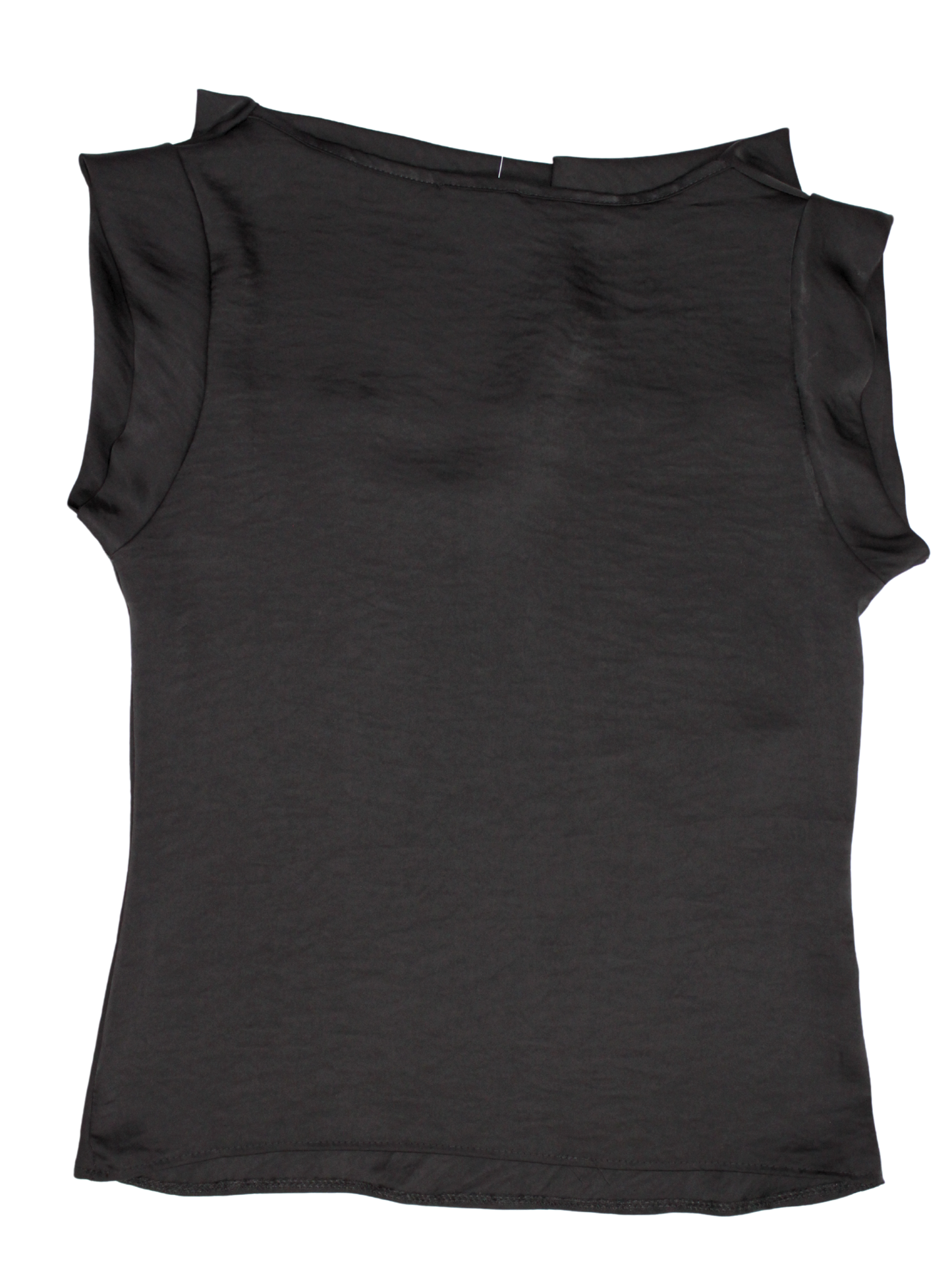 Top effetto raso scollo a drappeggio