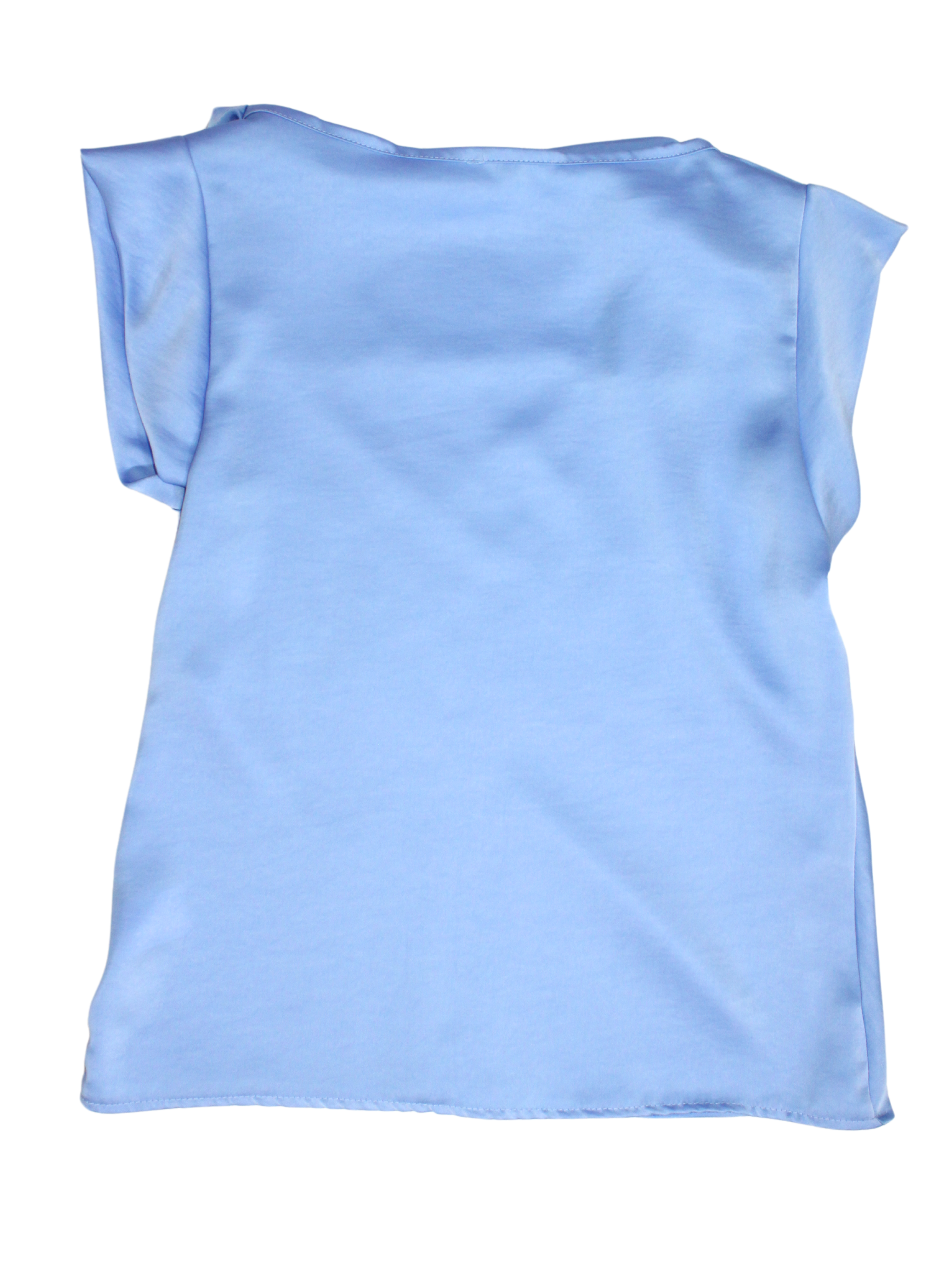 Top effetto raso scollo a drappeggio