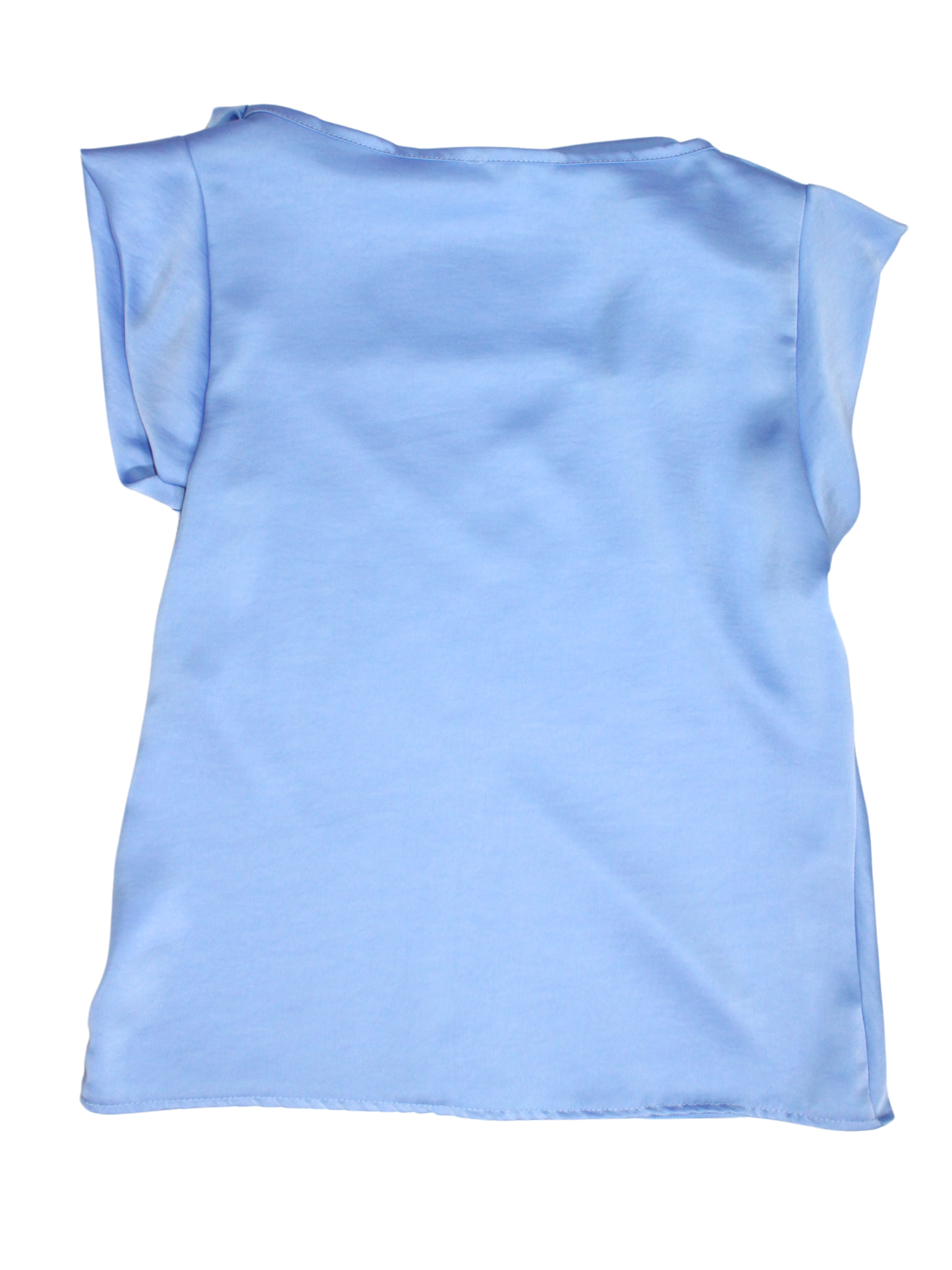 Top effetto raso scollo a drappeggio