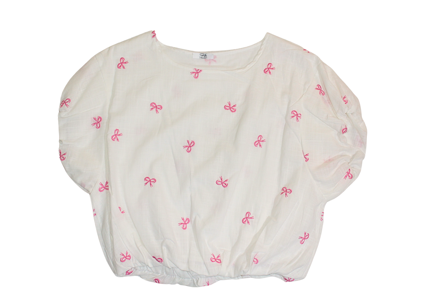 Top crop fiocchi rosa