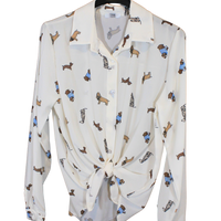 Camicia donna Dogs – originale, femminile e casual chic – Peplo