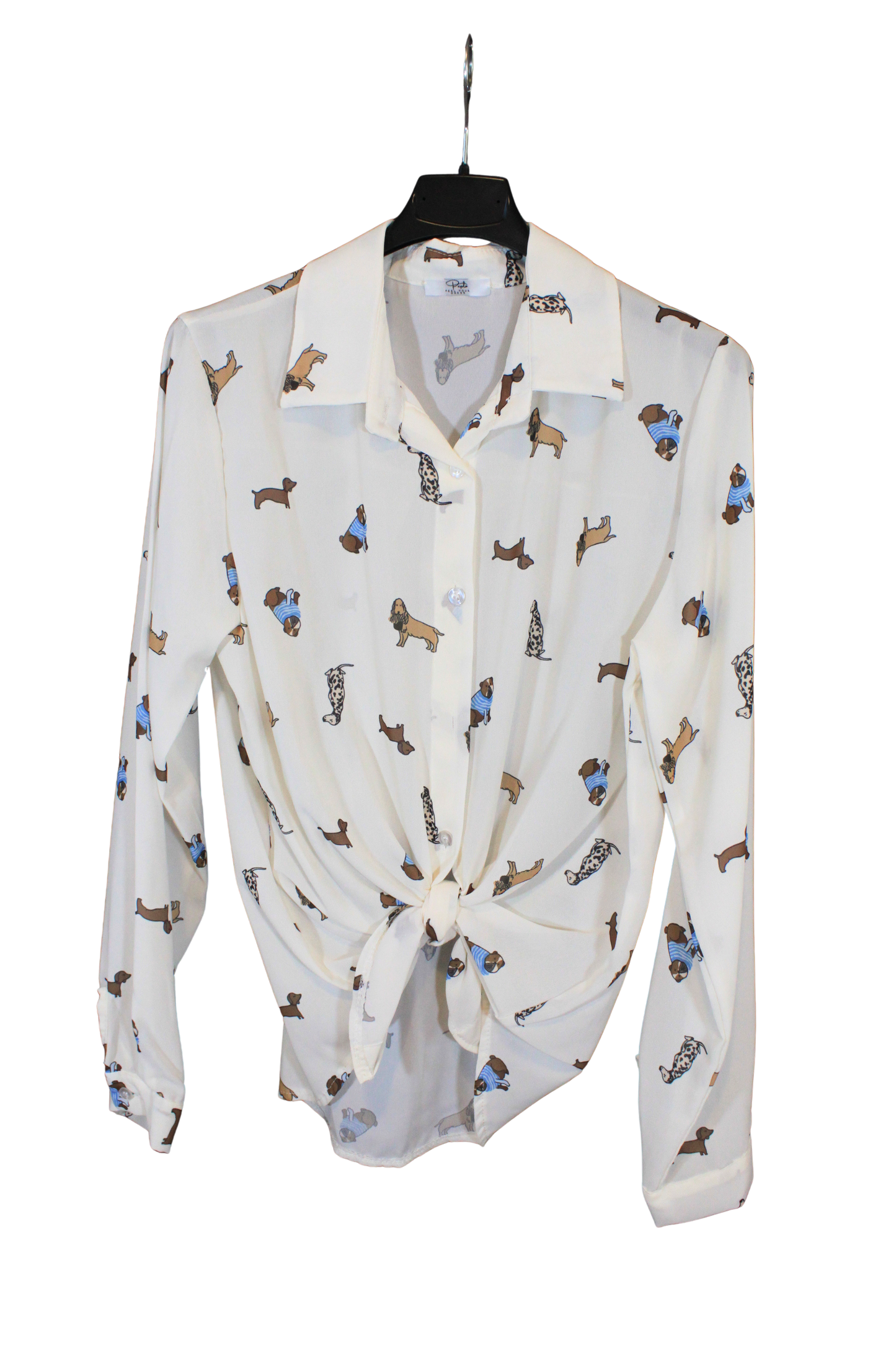 Camicia donna Dogs – originale, femminile e casual chic – Peplo