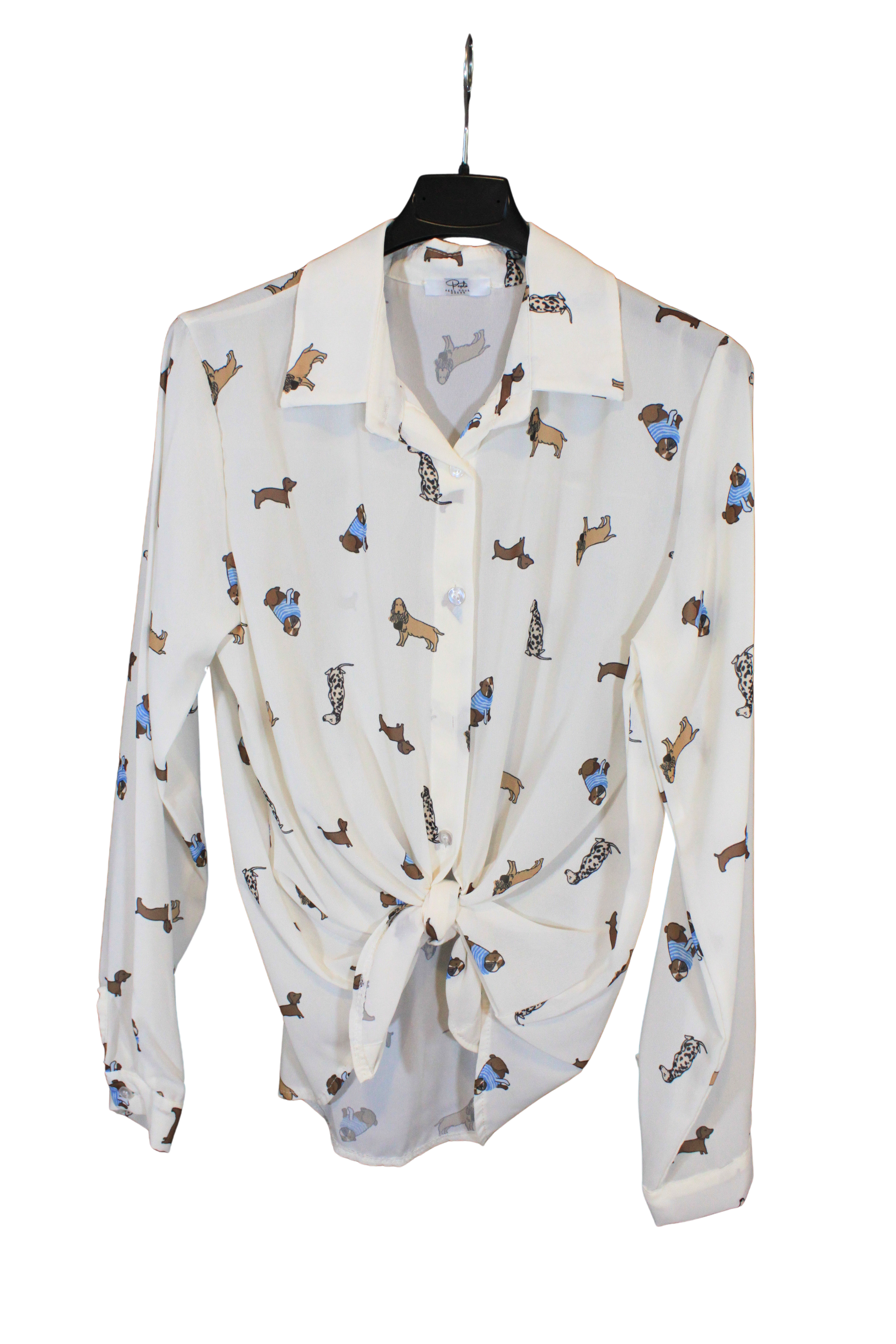 Camicia donna Dogs – originale, femminile e casual chic – Peplo