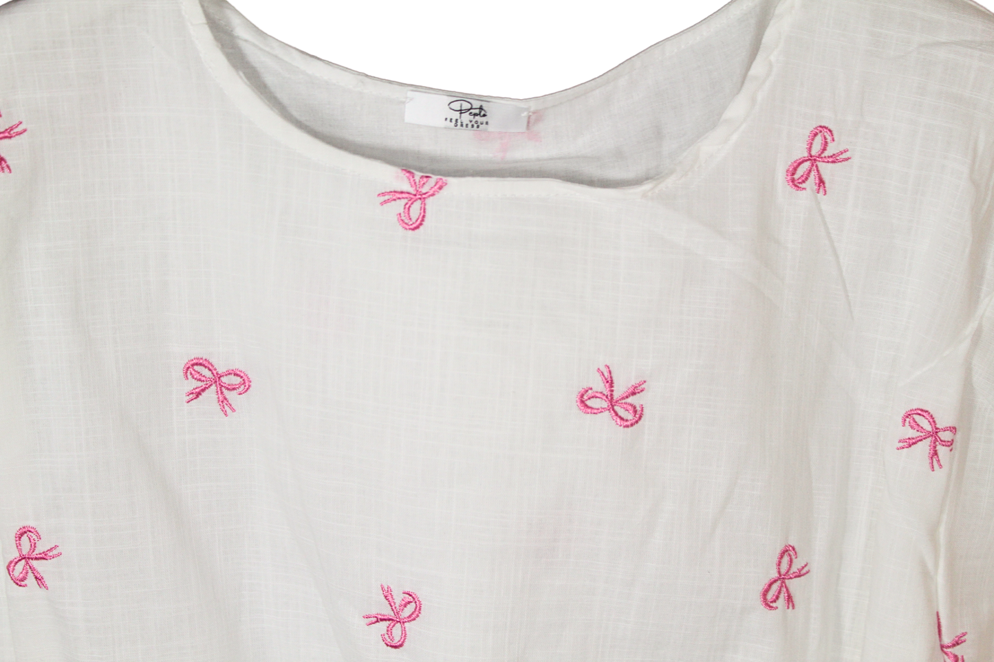 Top crop fiocchi rosa
