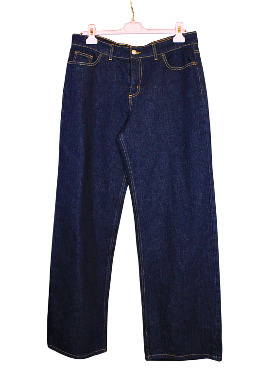 Jeans vita alta gamba larga