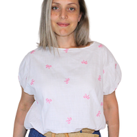 Top crop fiocchi rosa