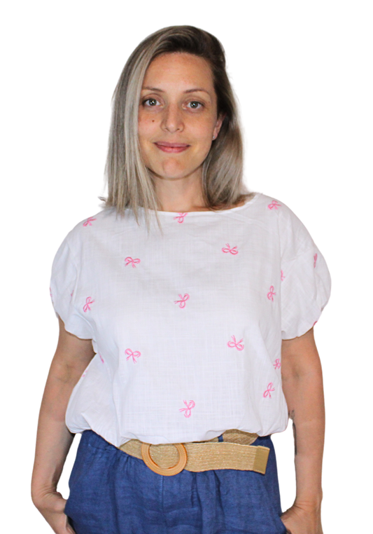 Top crop fiocchi rosa