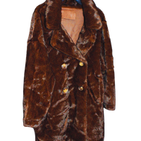 Cappotto doppiopetto donna in ecopelliccia elegante - Peplo