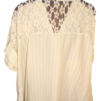 Camicia in pizzo viscosa e lino