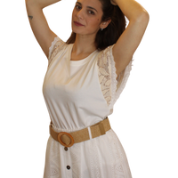 T-shirt manica ricamata