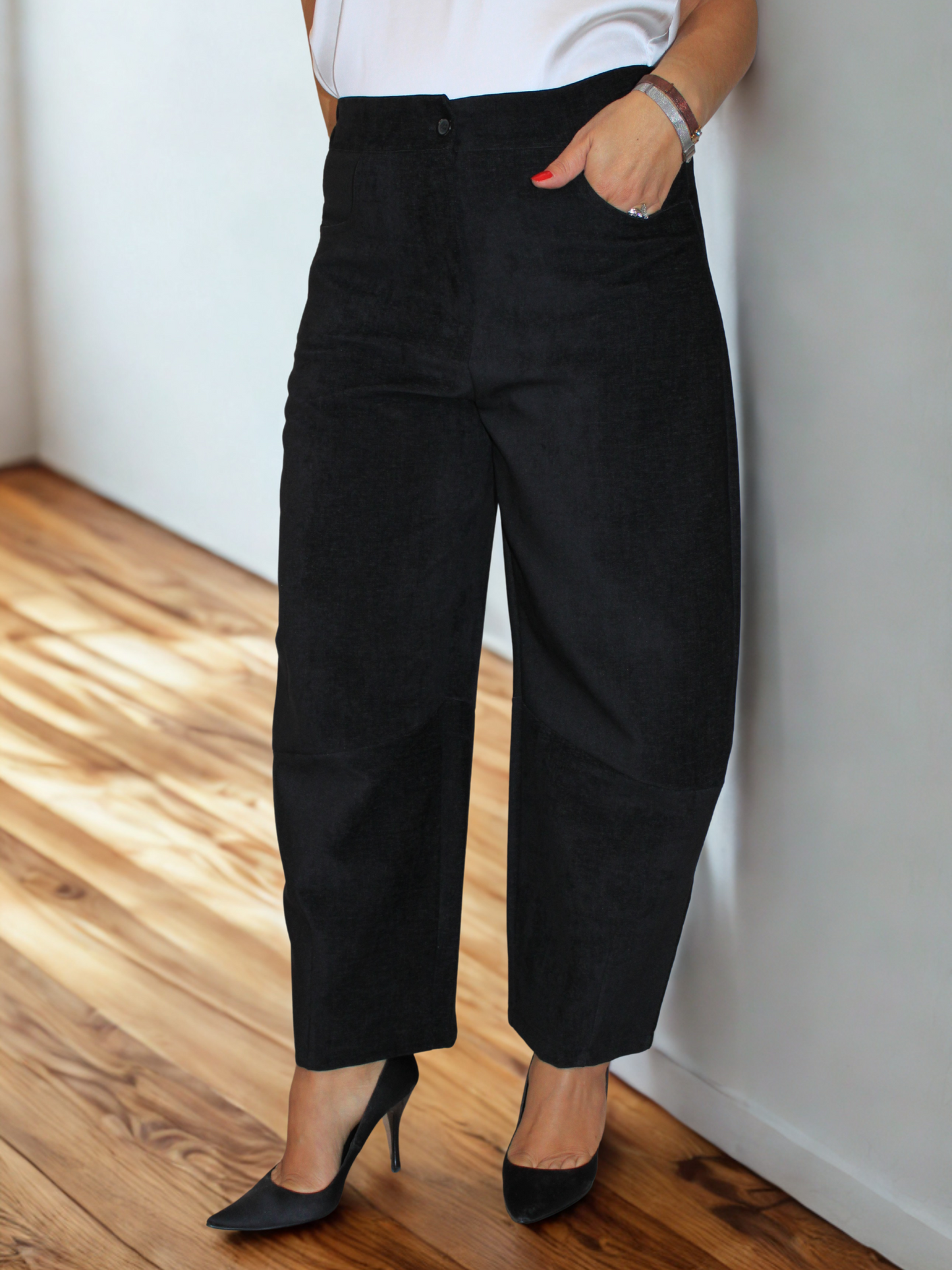 Pantalone baloon scamosciato