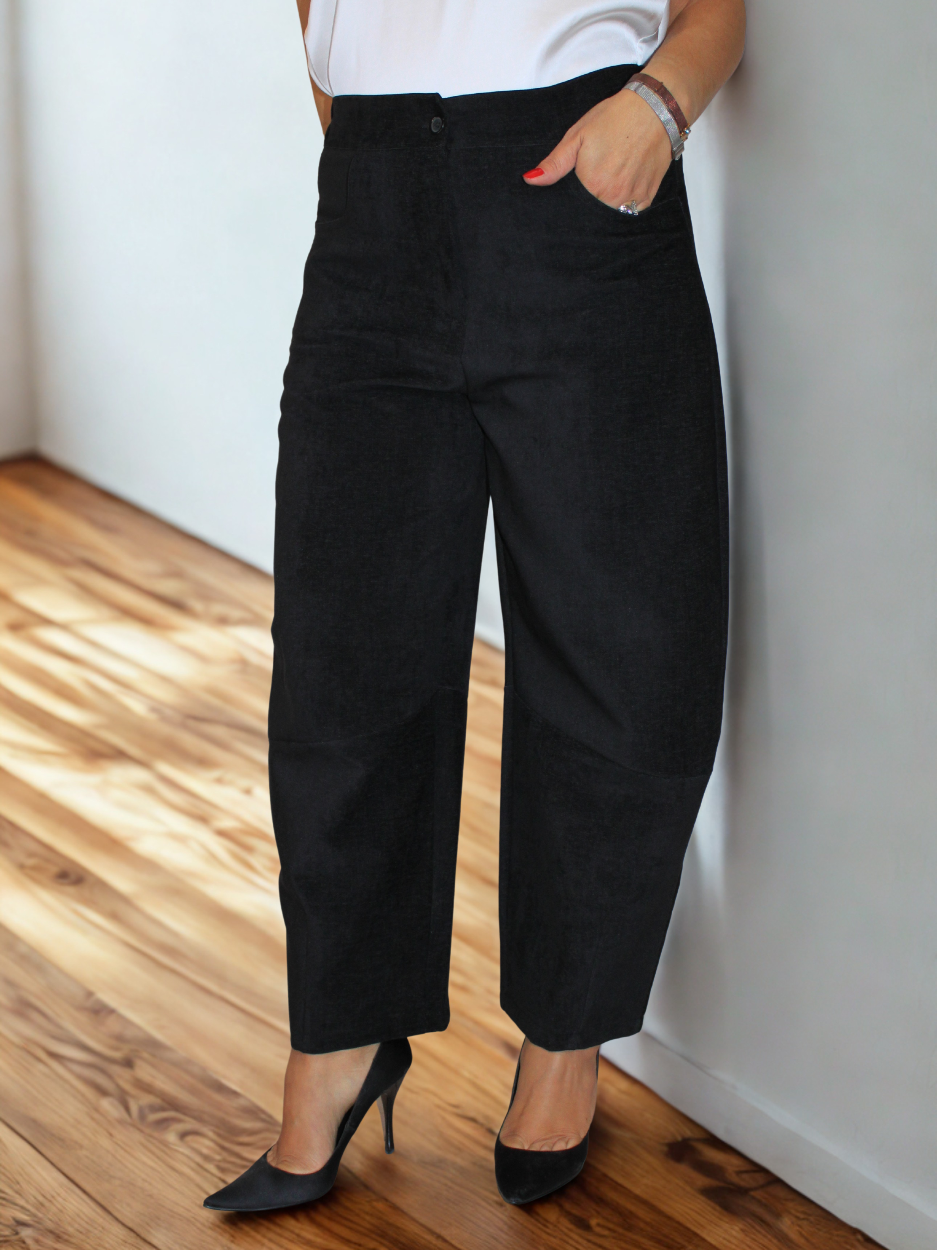 Pantalone baloon scamosciato