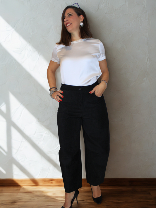 Pantalone baloon scamosciato