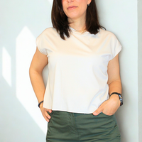 T-Shirt taglio vivo donna in cotone morbido e versatile - Peplo