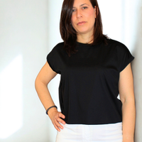T-Shirt taglio vivo donna in cotone morbido e versatile - Peplo