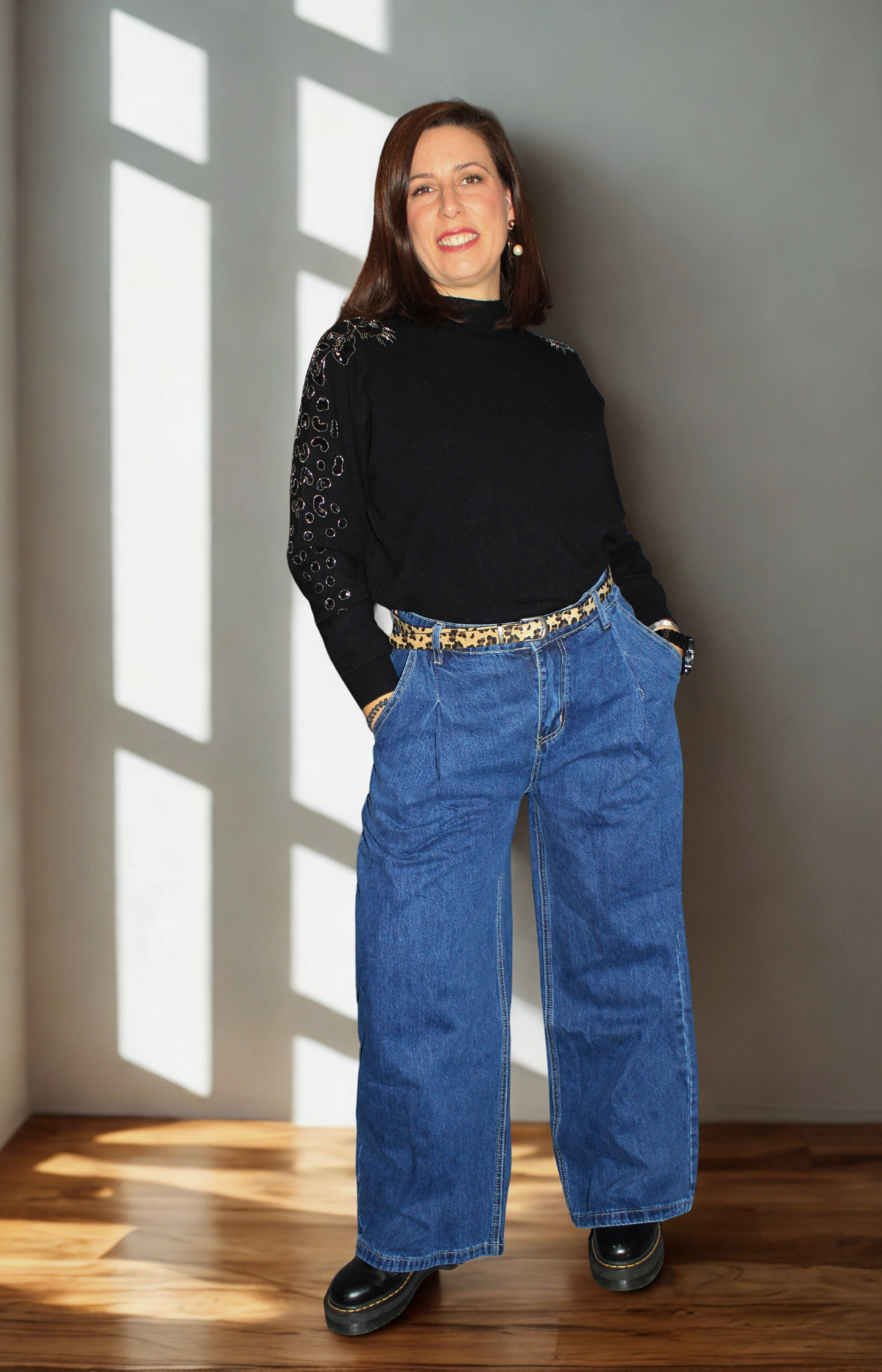 Jeans donna con cintura leopardata – comodi e chic