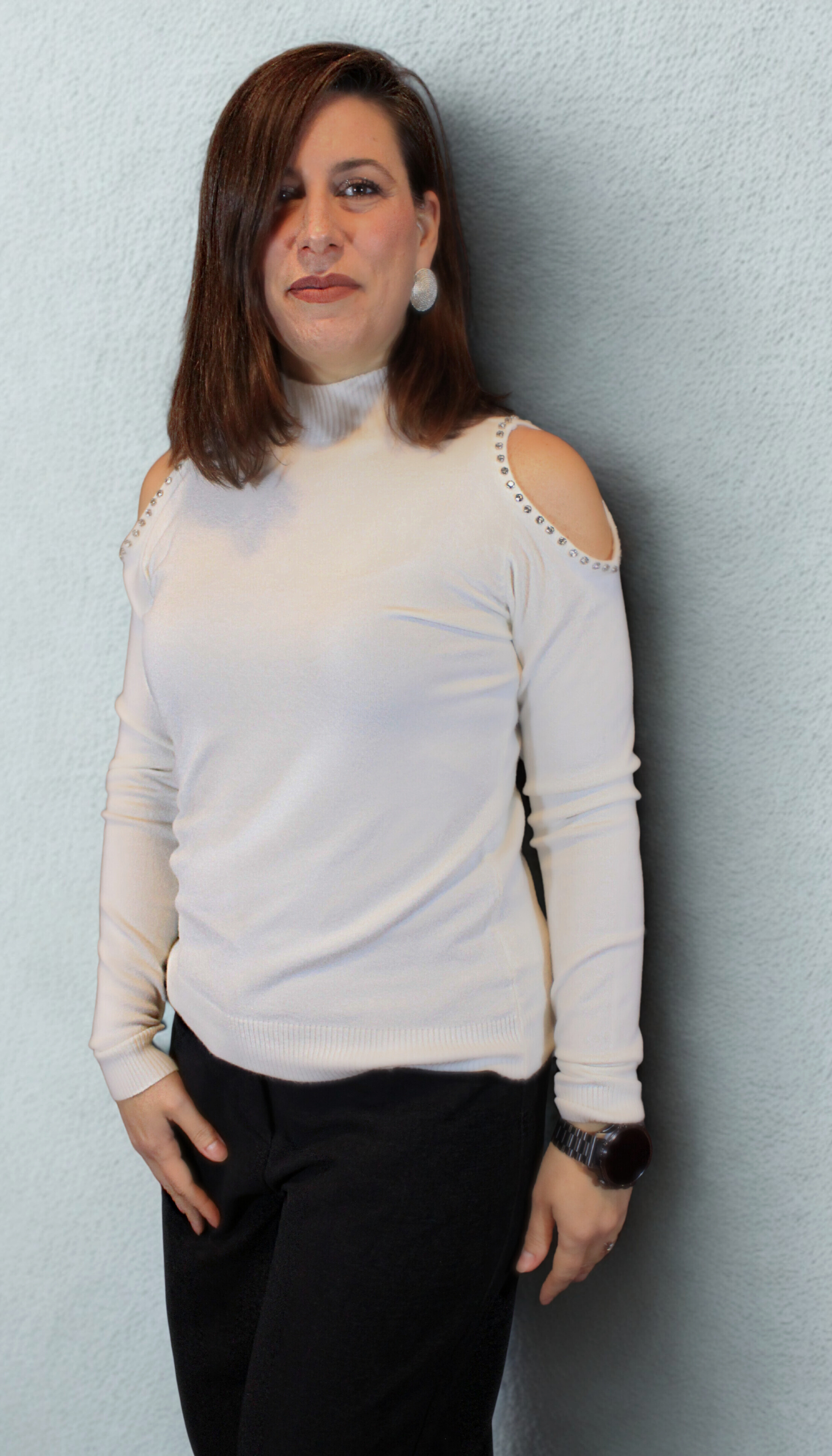 Maglione donna con spalle brillanti – comodo e chic - shoulder shine