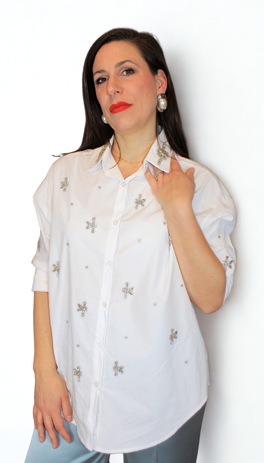 Camicia donna Jewel – elegante con dettagli gioiello – Peplo