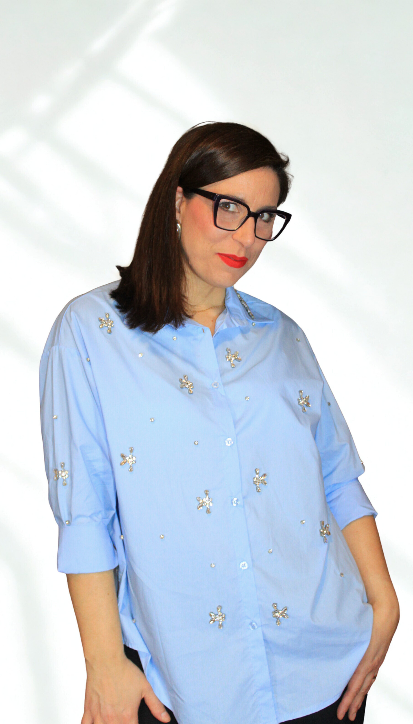 Camicia donna Jewel – elegante con dettagli gioiello – Peplo