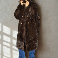 Cappotto doppiopetto donna in ecopelliccia elegante - Peplo