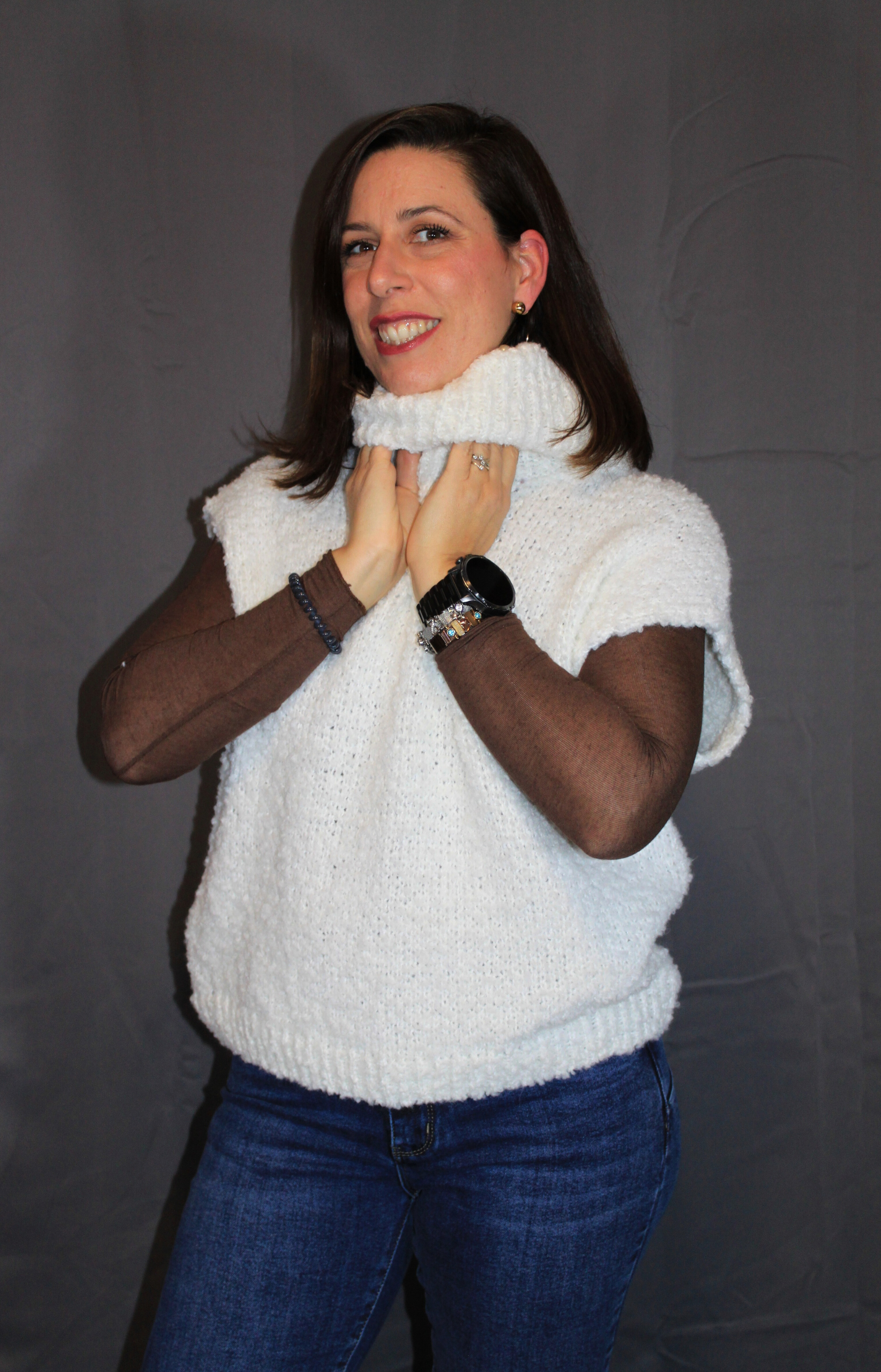 Gilet in maglia bouclé donna – elegante e confortevole