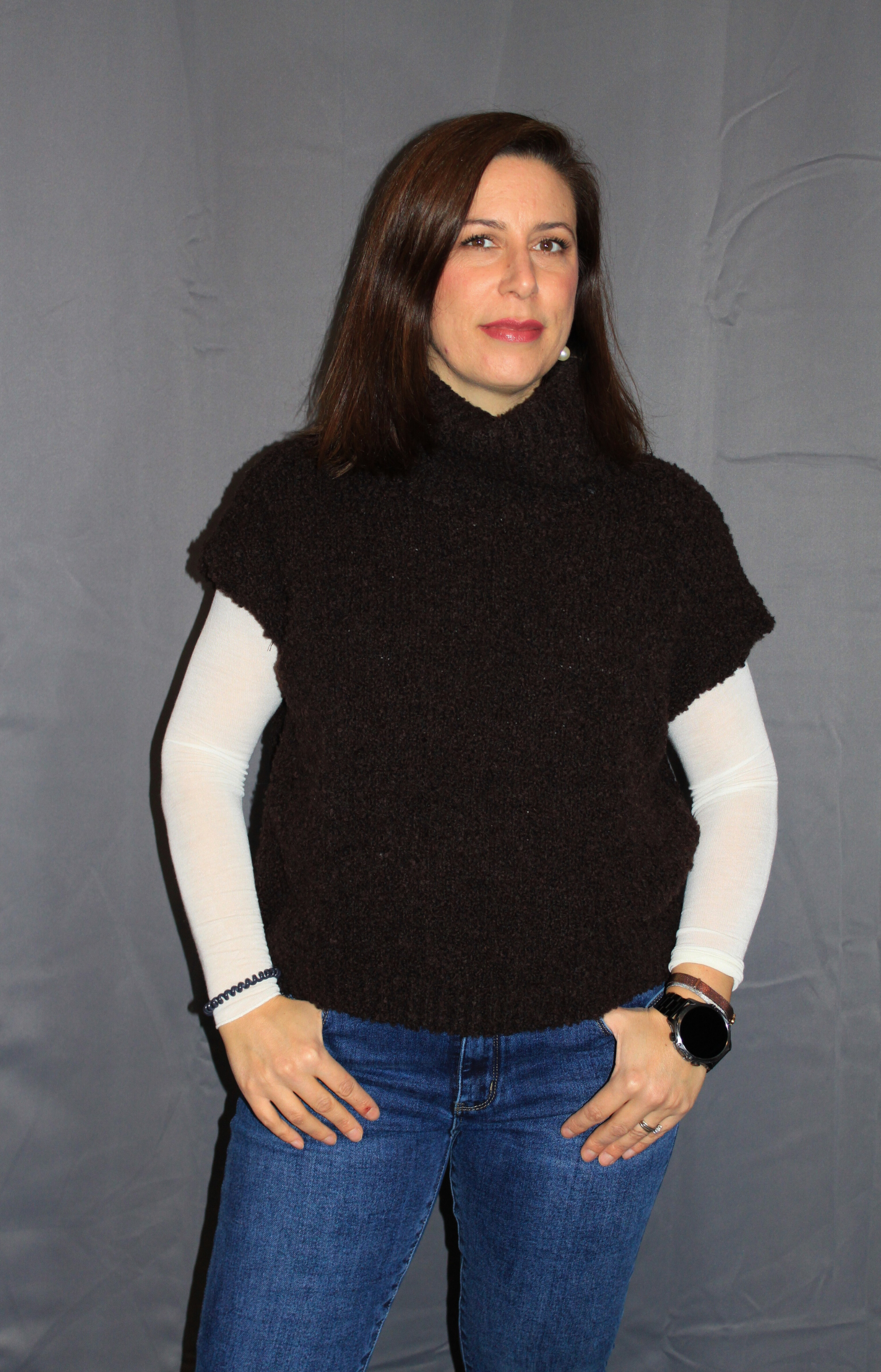 Gilet in maglia bouclé donna – elegante e confortevole