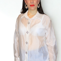 Camicia donna con bottoni gioiello – elegante e raffinata – Peplo