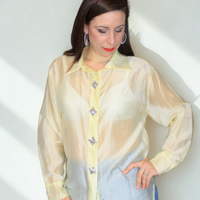 Camicia donna con bottoni gioiello – elegante e raffinata – Peplo