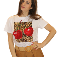 T-shirt cherry animalier