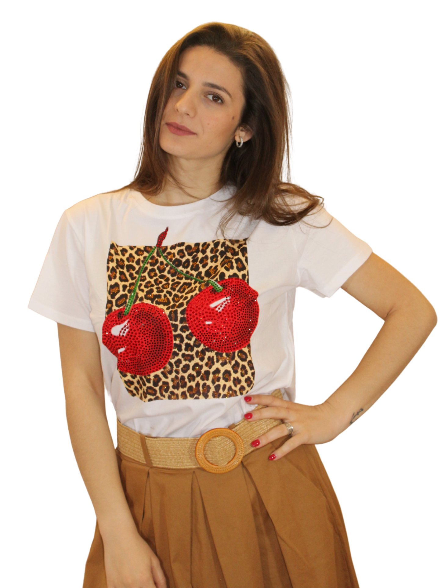 T-shirt cherry animalier