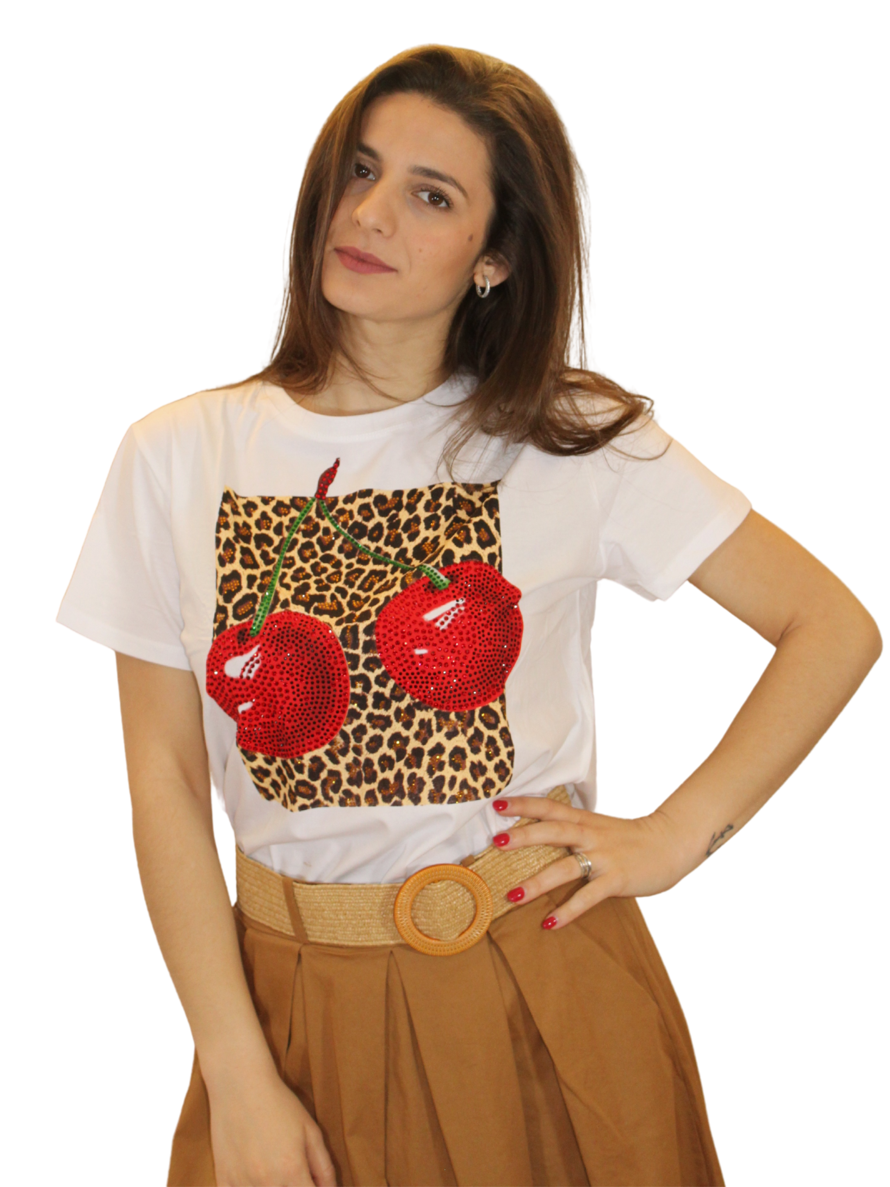 T-shirt cherry animalier