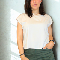 T-Shirt taglio vivo donna in cotone morbido e versatile - Peplo