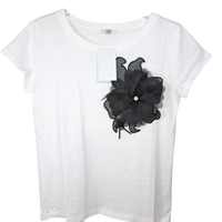 T-shirt inserto fiore grande