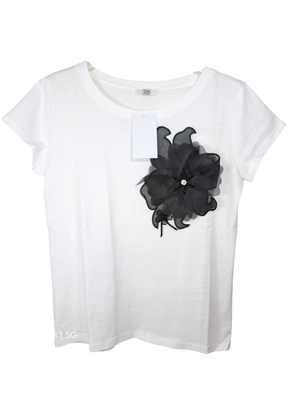 T-shirt inserto fiore grande