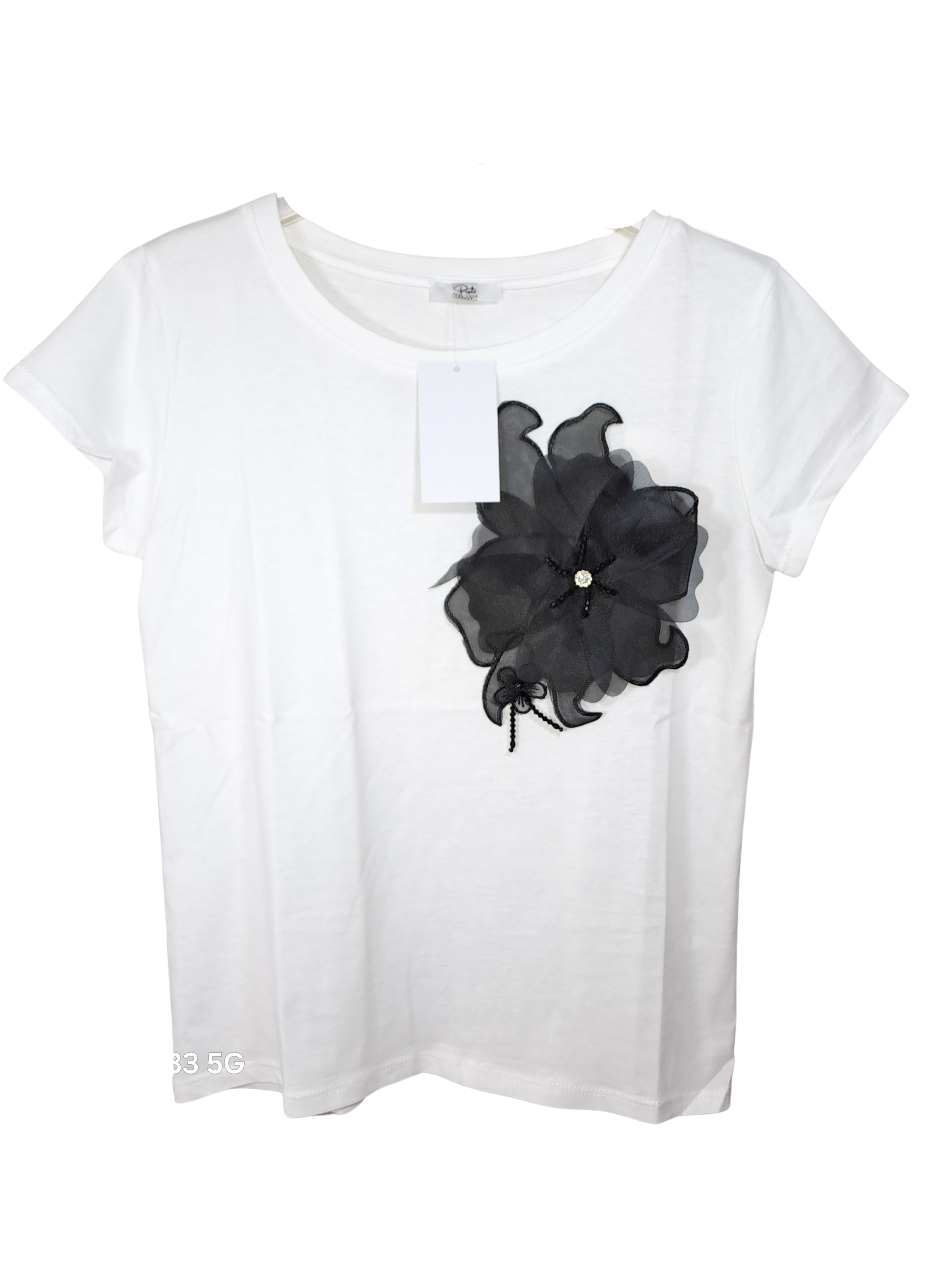 T-shirt inserto fiore grande