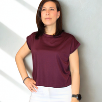 T-Shirt taglio vivo donna in cotone morbido e versatile - Peplo