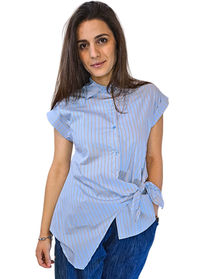 Camicia asimmetrica con fiocco