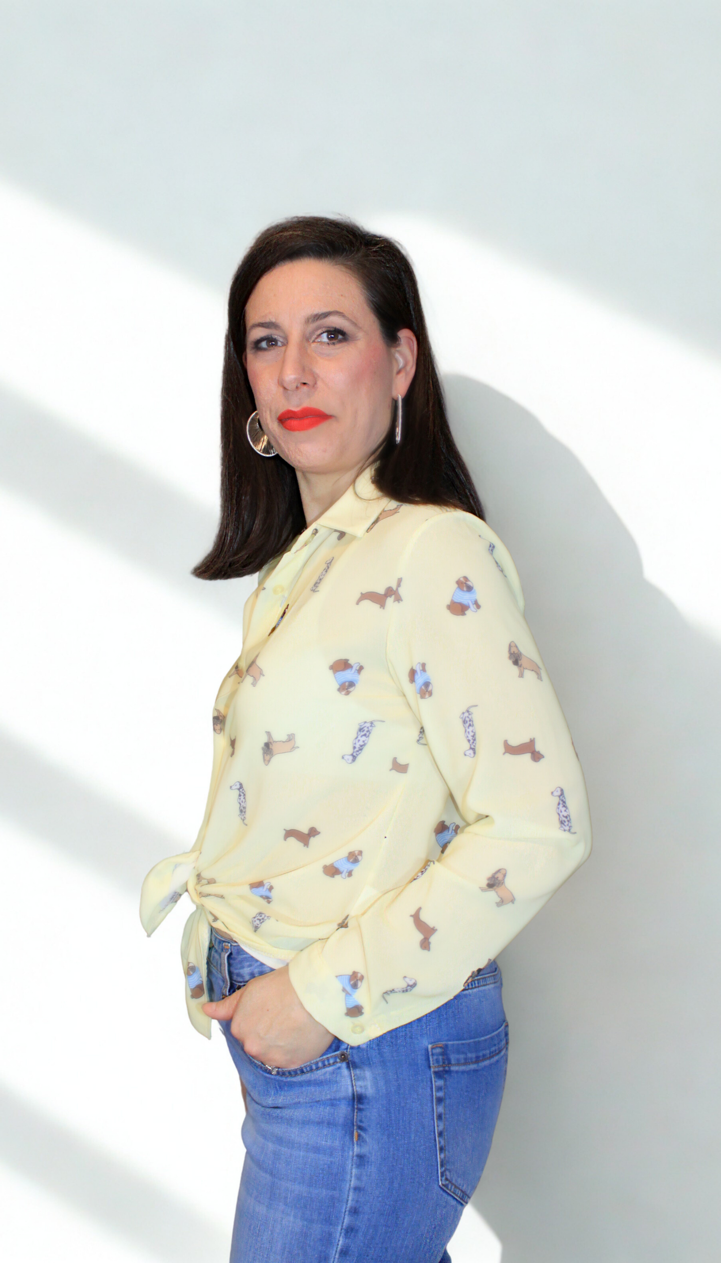 Camicia donna Dogs – originale, femminile e casual chic – Peplo