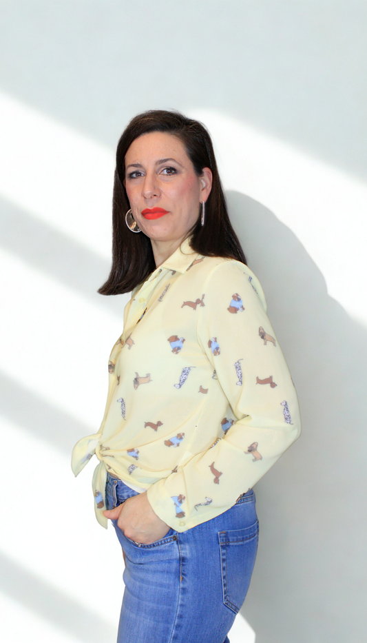 Camicia donna Dogs – originale, femminile e casual chic – Peplo