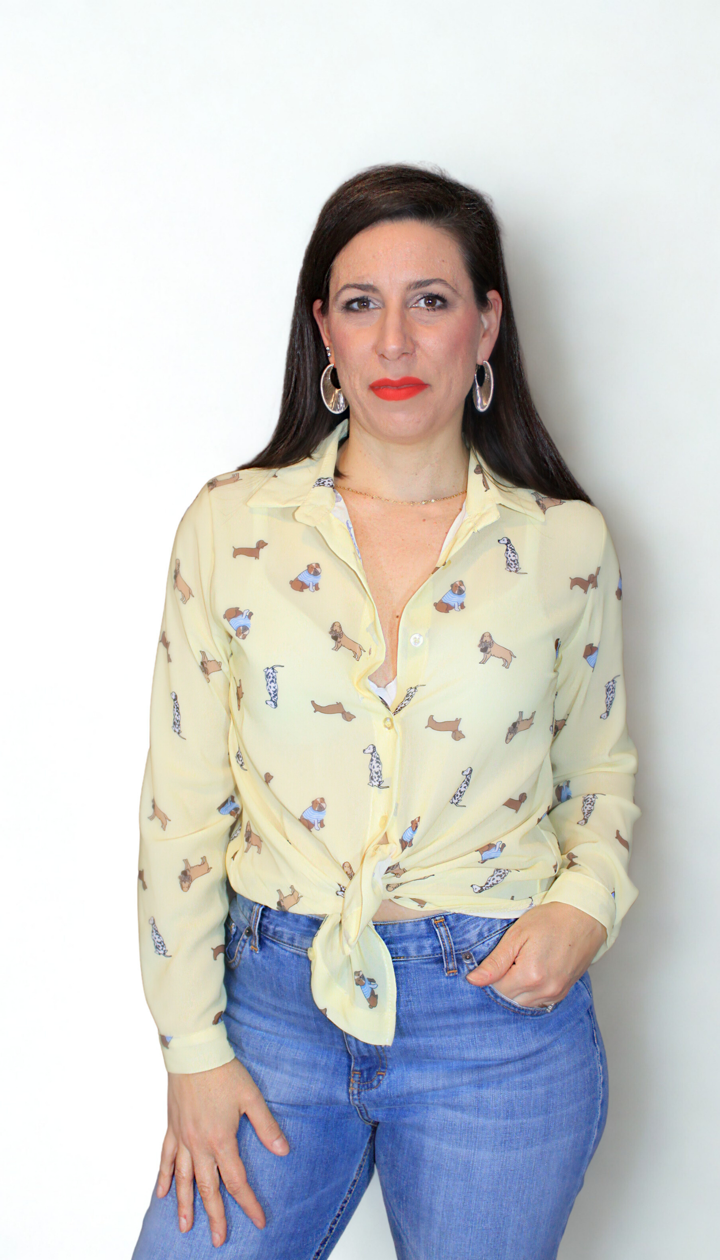Camicia donna Dogs – originale, femminile e casual chic – Peplo