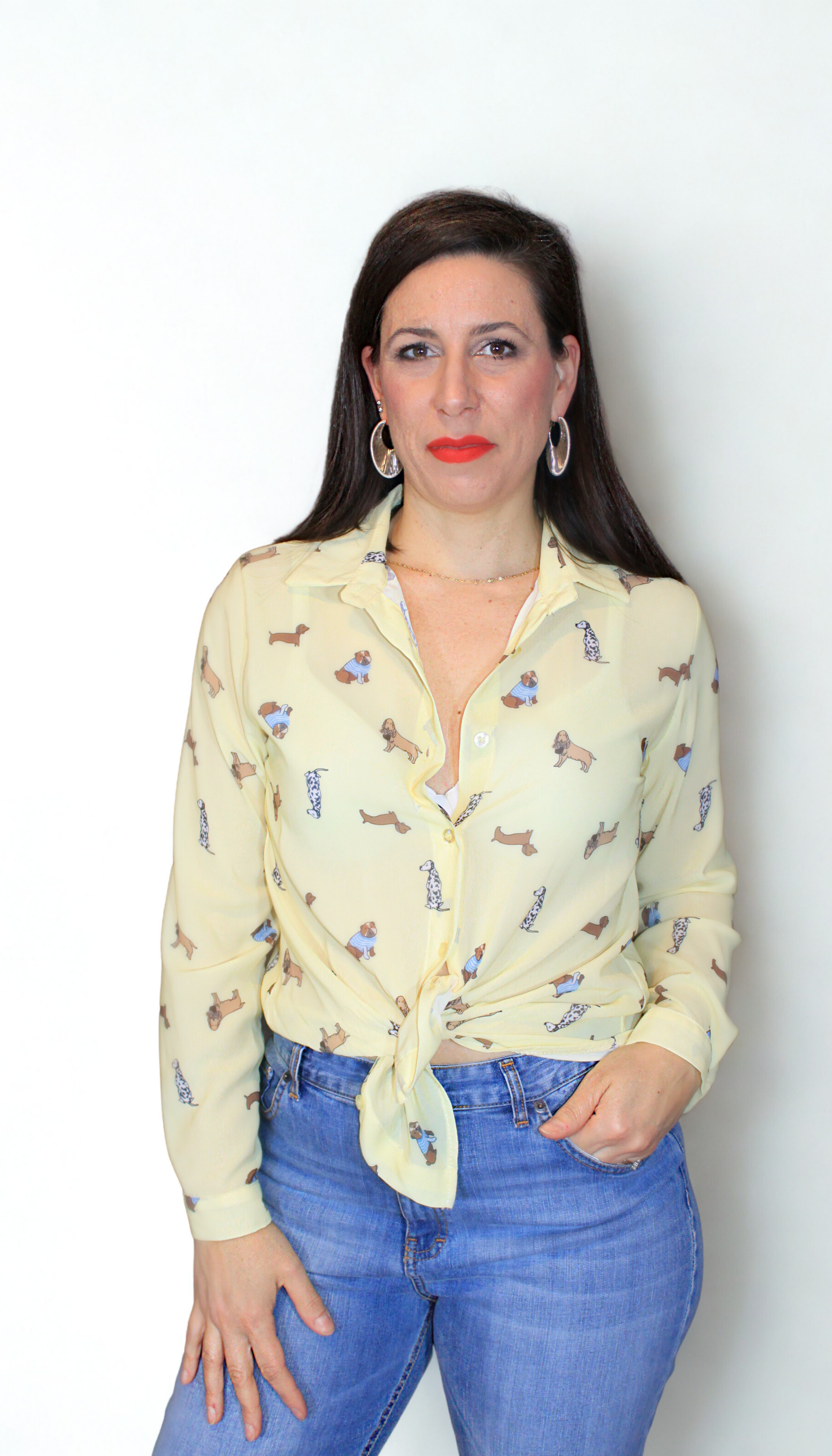 Camicia donna Dogs – originale, femminile e casual chic – Peplo