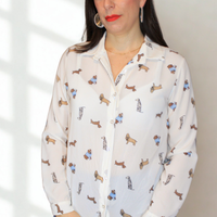 Camicia donna Dogs – originale, femminile e casual chic – Peplo