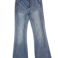 Jeans a zampa con strass